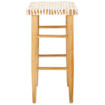 Safavieh Kaleo Woven Leather Barstool , BST1004 - Natural / White