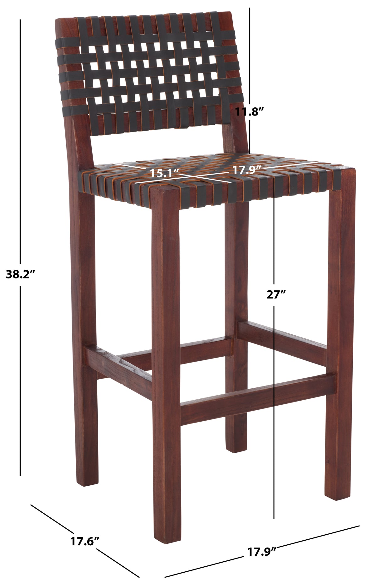 Safavieh Sorrento Counter Stool , BST1007 - Brown