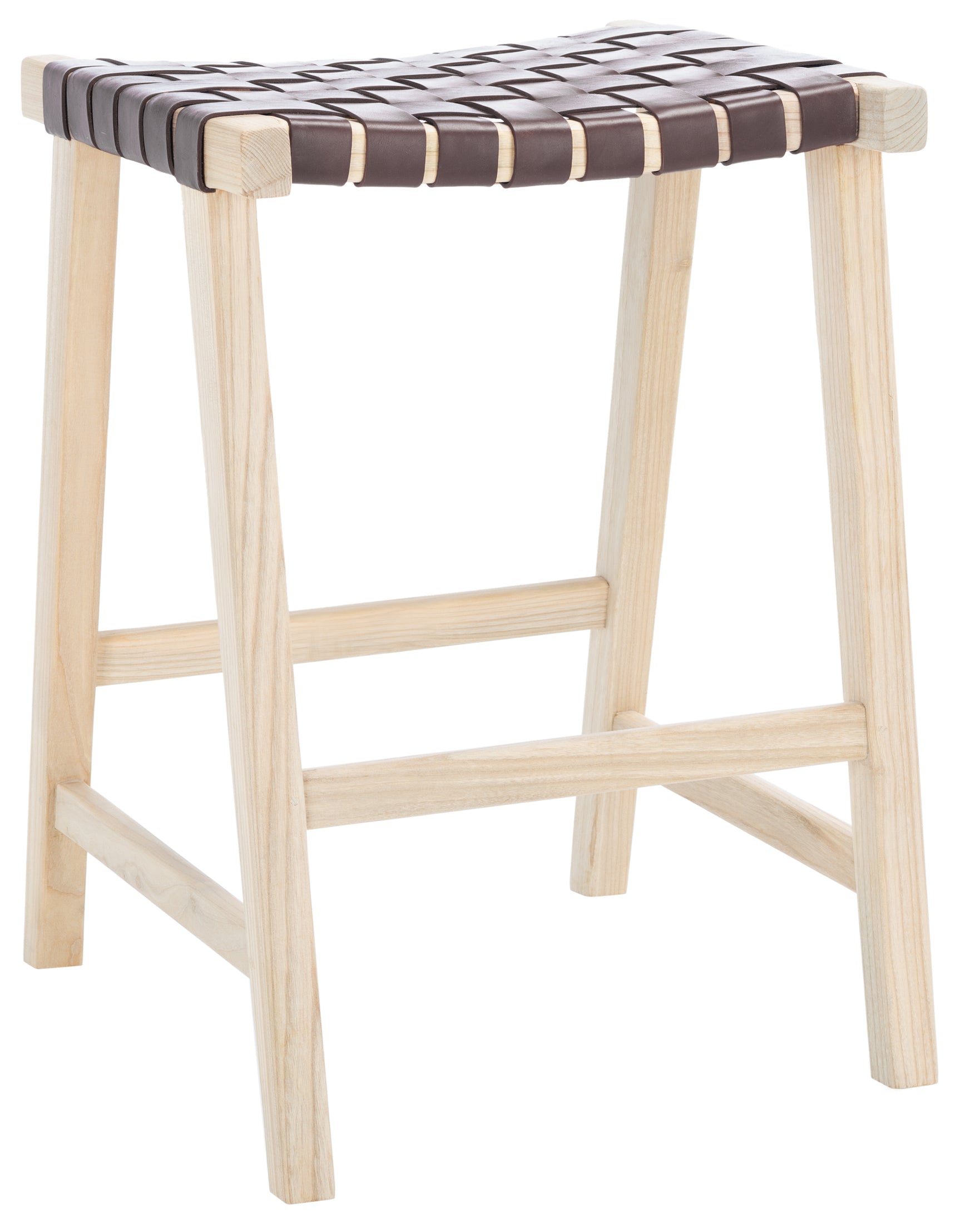 Safavieh Abreu Rectangle Counter Stool , BST1013 - Cognac / Light Natural