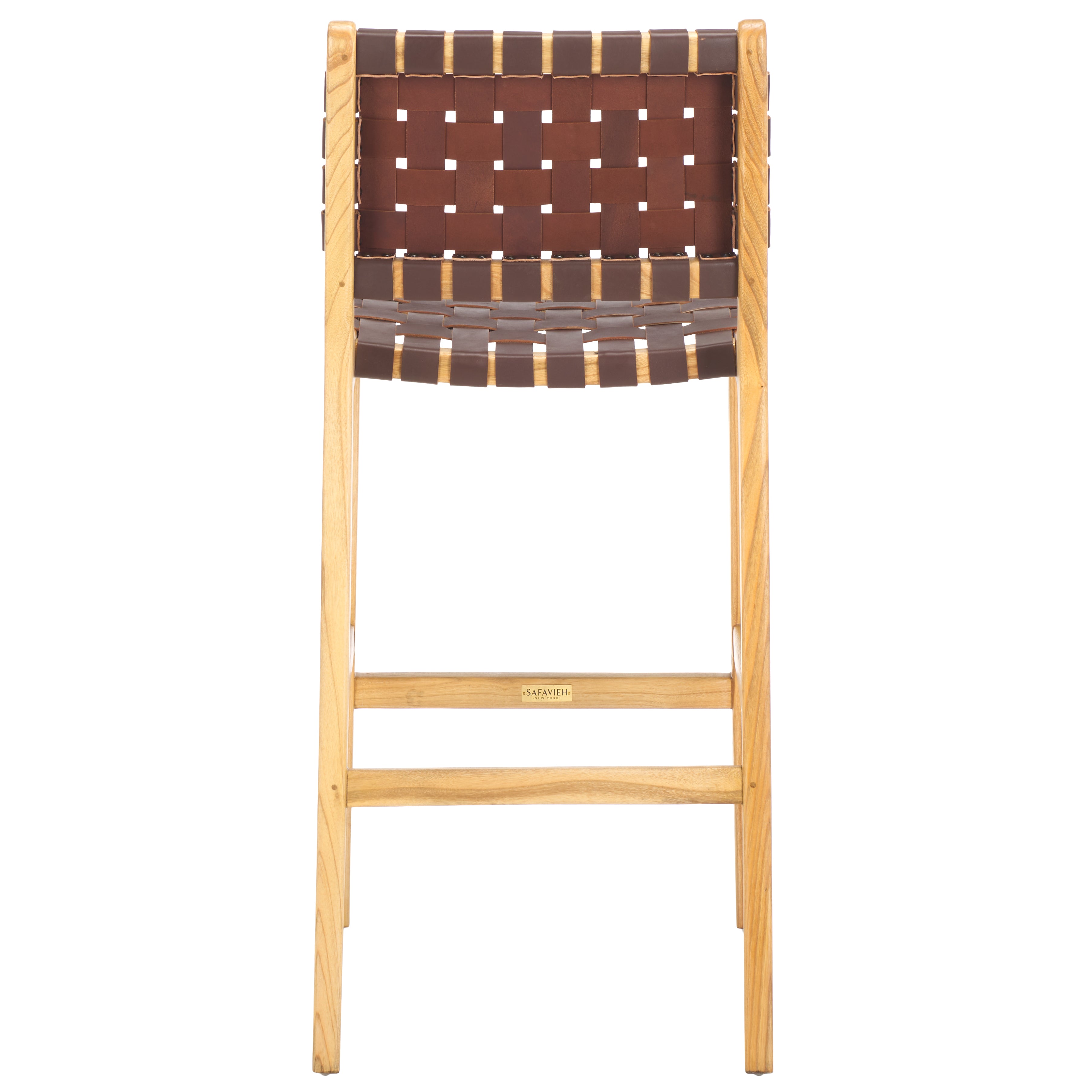 Safavieh Adah Leather Bar Stool , BST1014 - Cognac / Natural