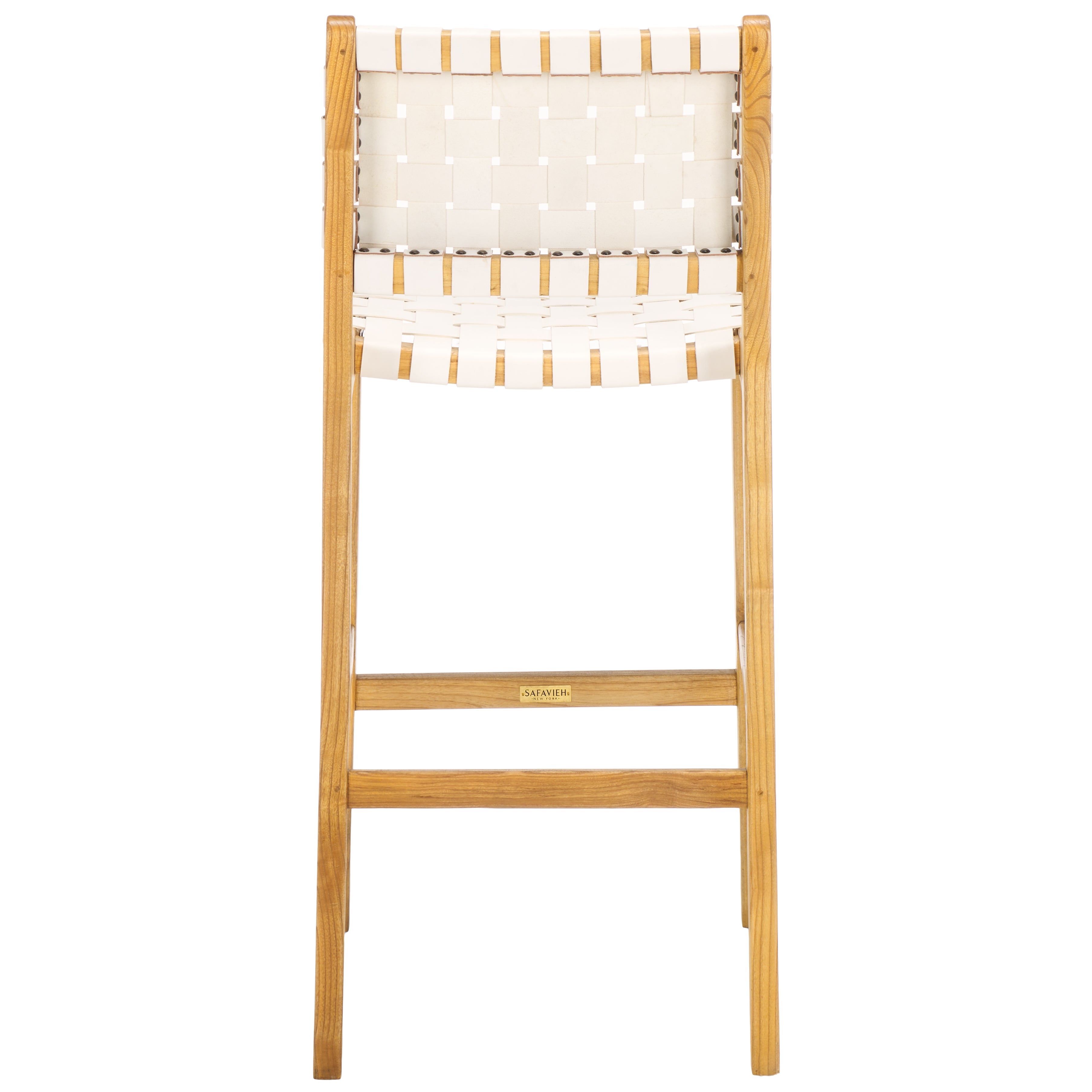 Safavieh Adah Leather Bar Stool , BST1014 - White / Natural