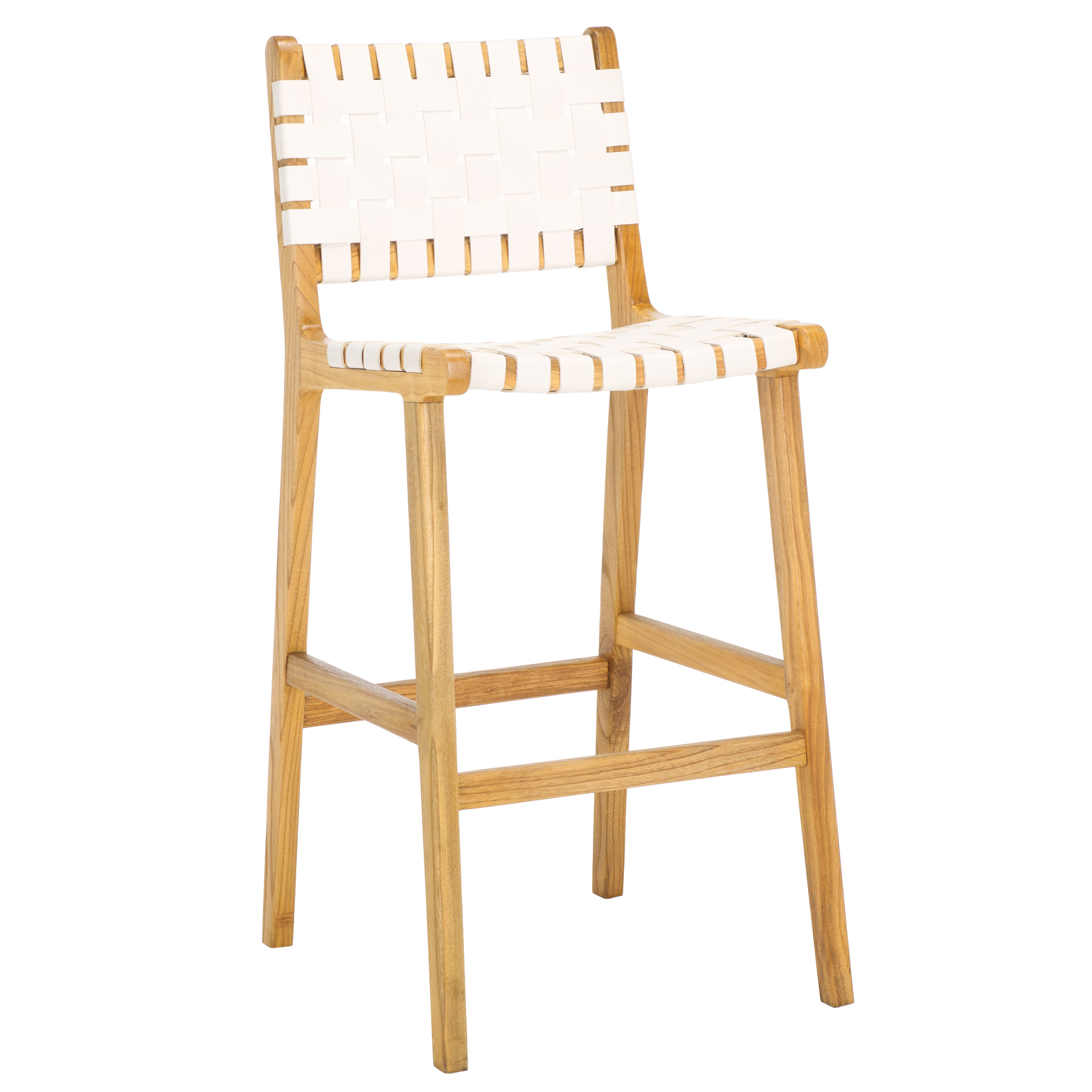 Safavieh Adah Leather Bar Stool , BST1014 - White / Natural