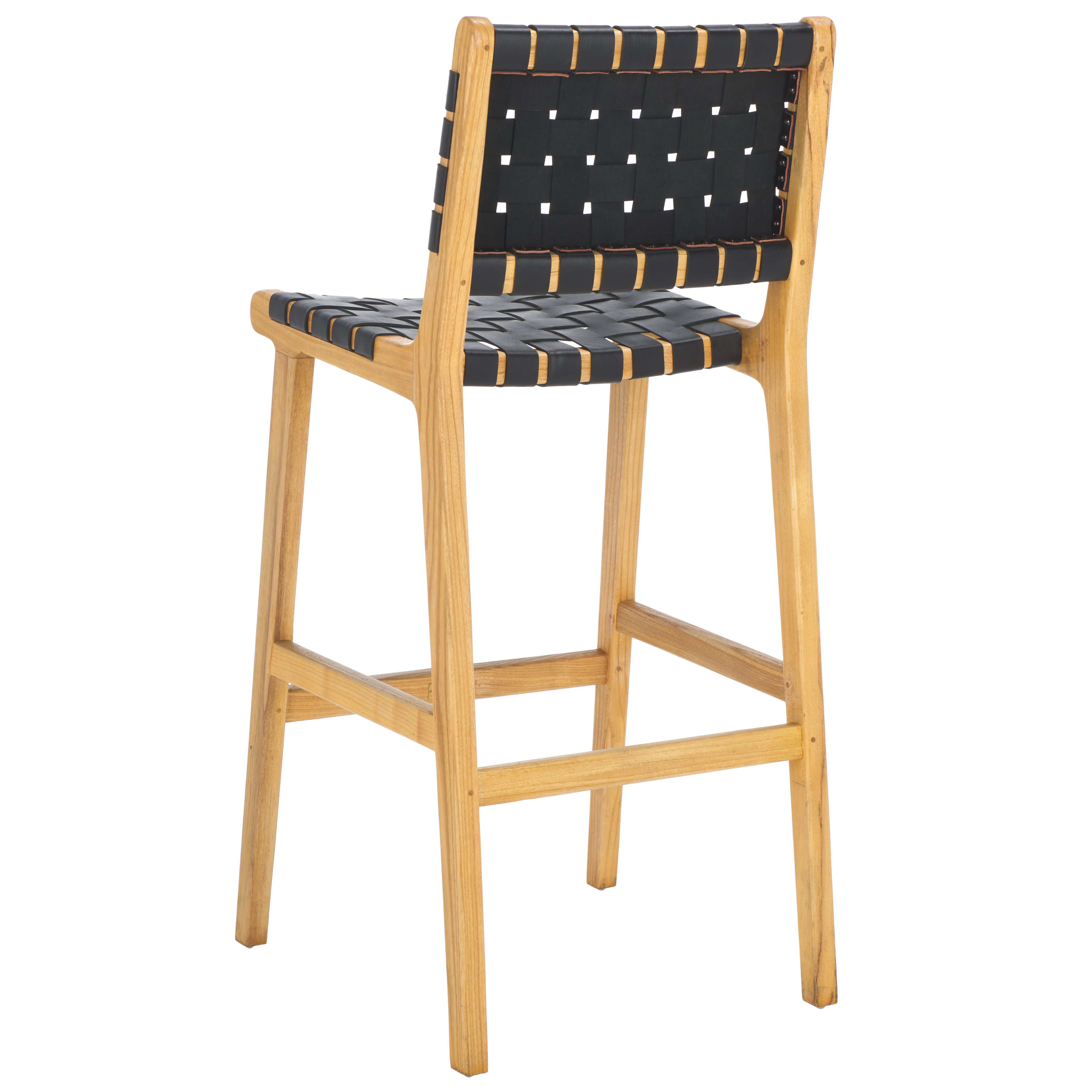 Safavieh Adah Leather Bar Stool , BST1014 - Black / Natural