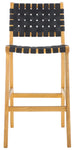 Safavieh Adah Leather Bar Stool , BST1014 - Black / Natural Unfinished