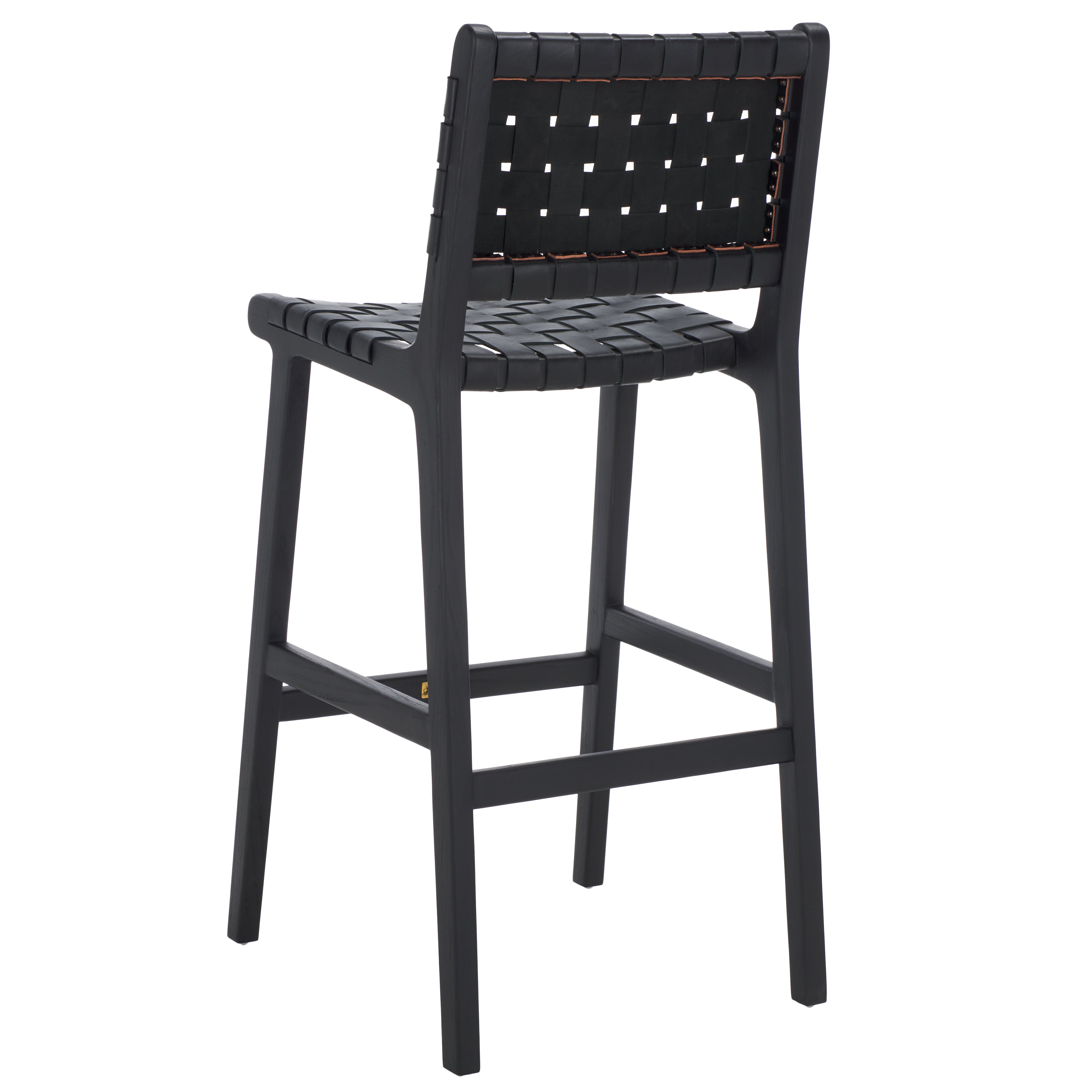 Safavieh Adah Leather Bar Stool , BST1014 - Black / Black