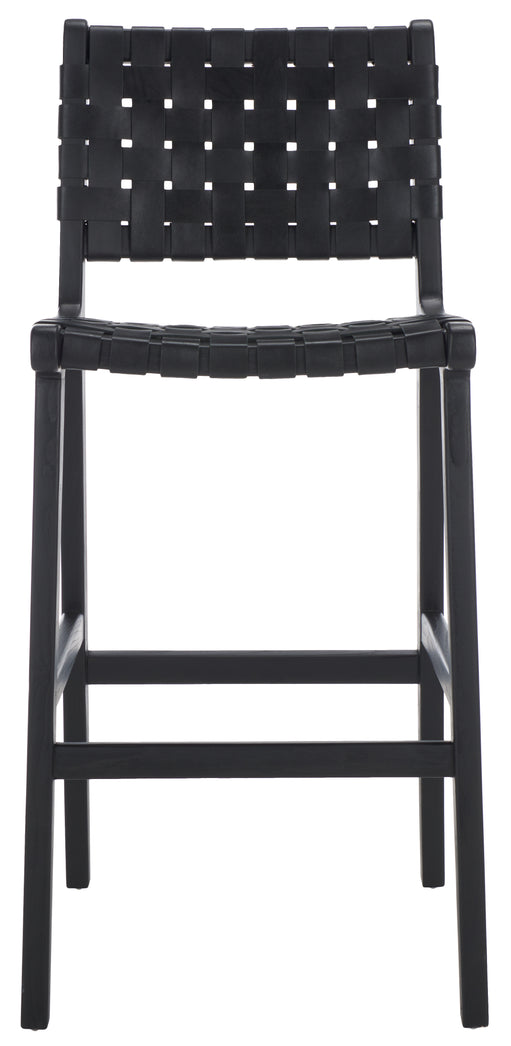 Safavieh Adah Leather Bar Stool , BST1014 - Black / Black