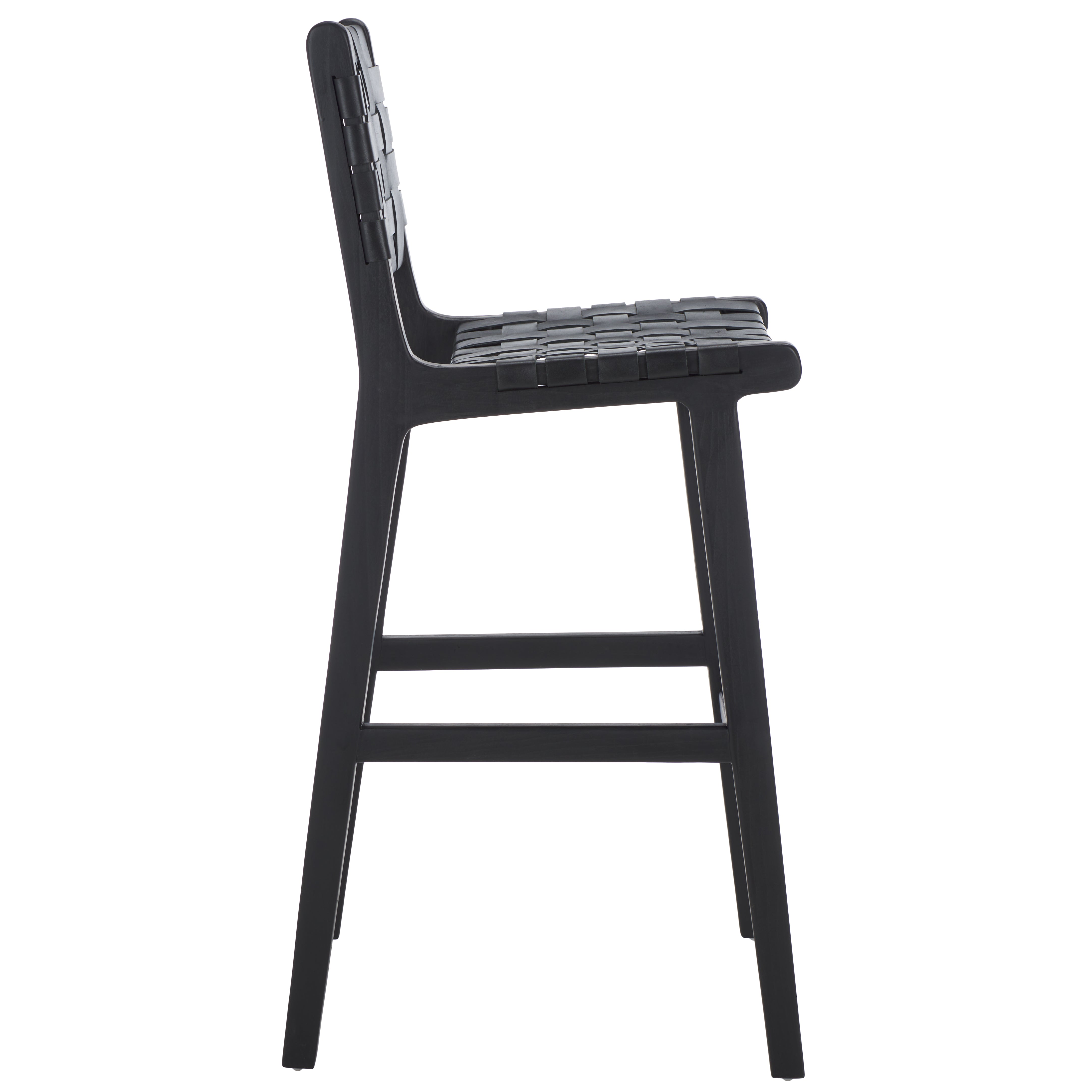 Safavieh Adah Leather Bar Stool , BST1014 - Black / Black