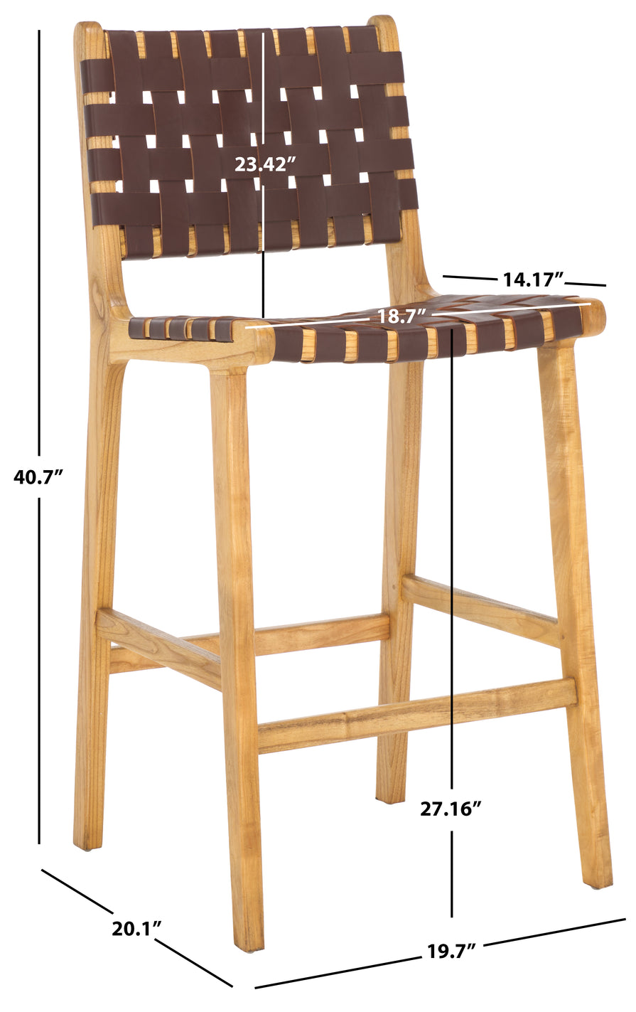 Safavieh Adah Leather Counter Stool , BST1015 - Cognac / Natural