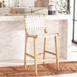 Safavieh Adah Leather Counter Stool , BST1015 - White / Natural