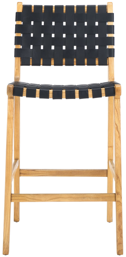 Safavieh Adah Leather Counter Stool , BST1015 - Black / Natural