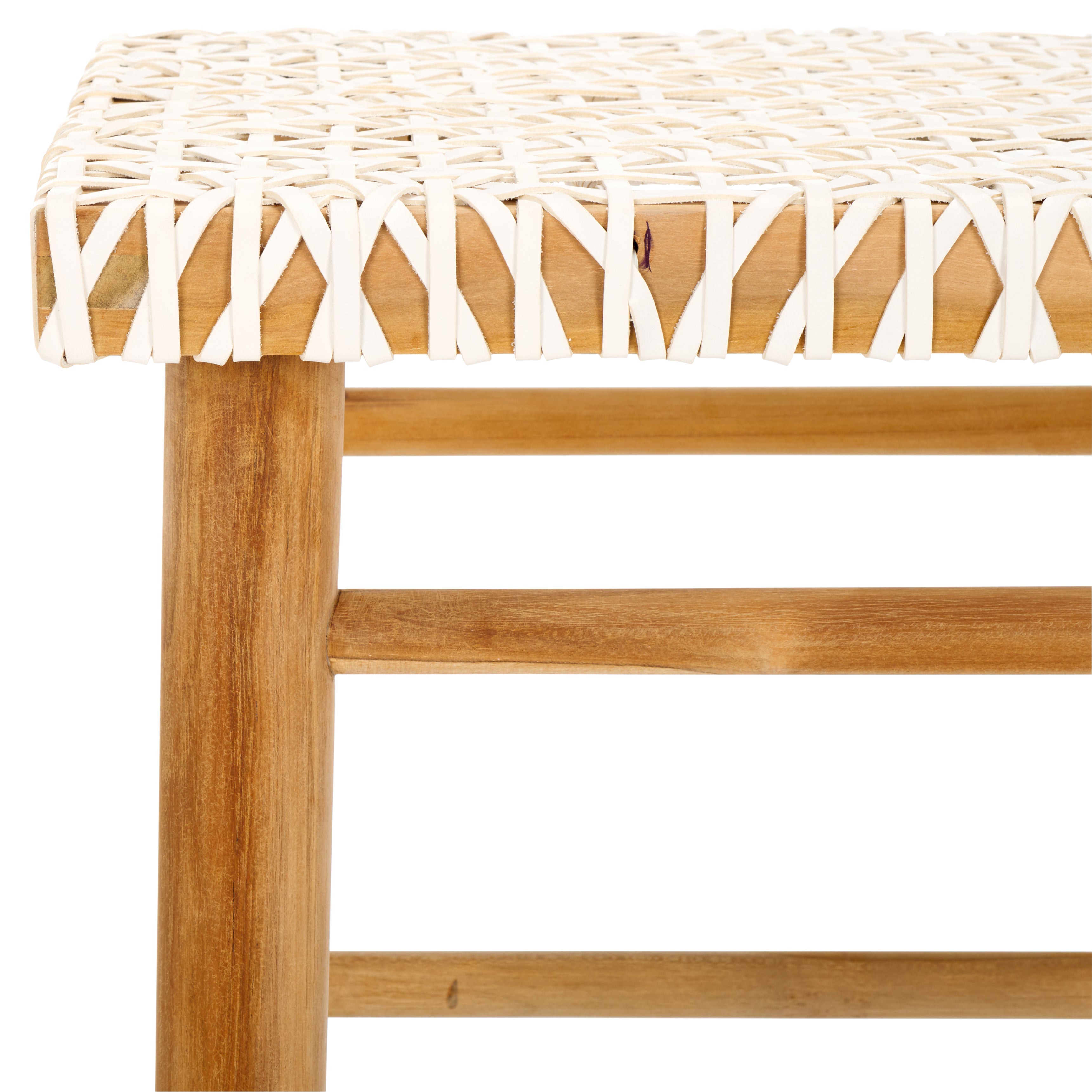 Safavieh Kaleo Woven Leather Counter Stool , BST1016 - Natural / White