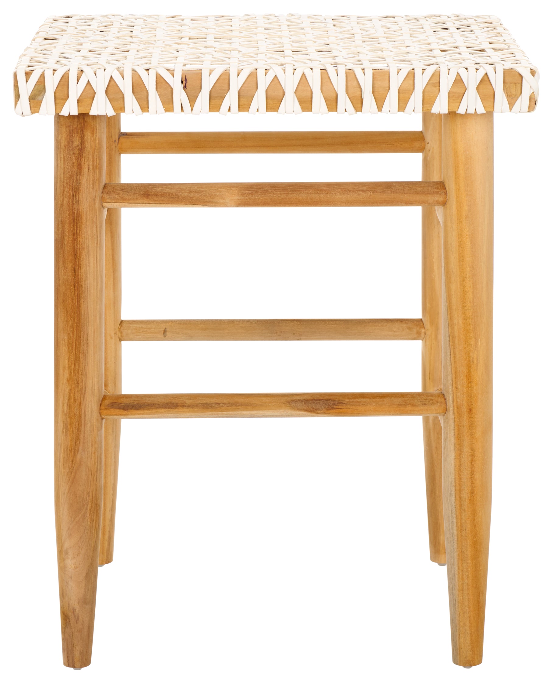 Safavieh Kaleo Woven Leather Counter Stool , BST1016 - Natural / White