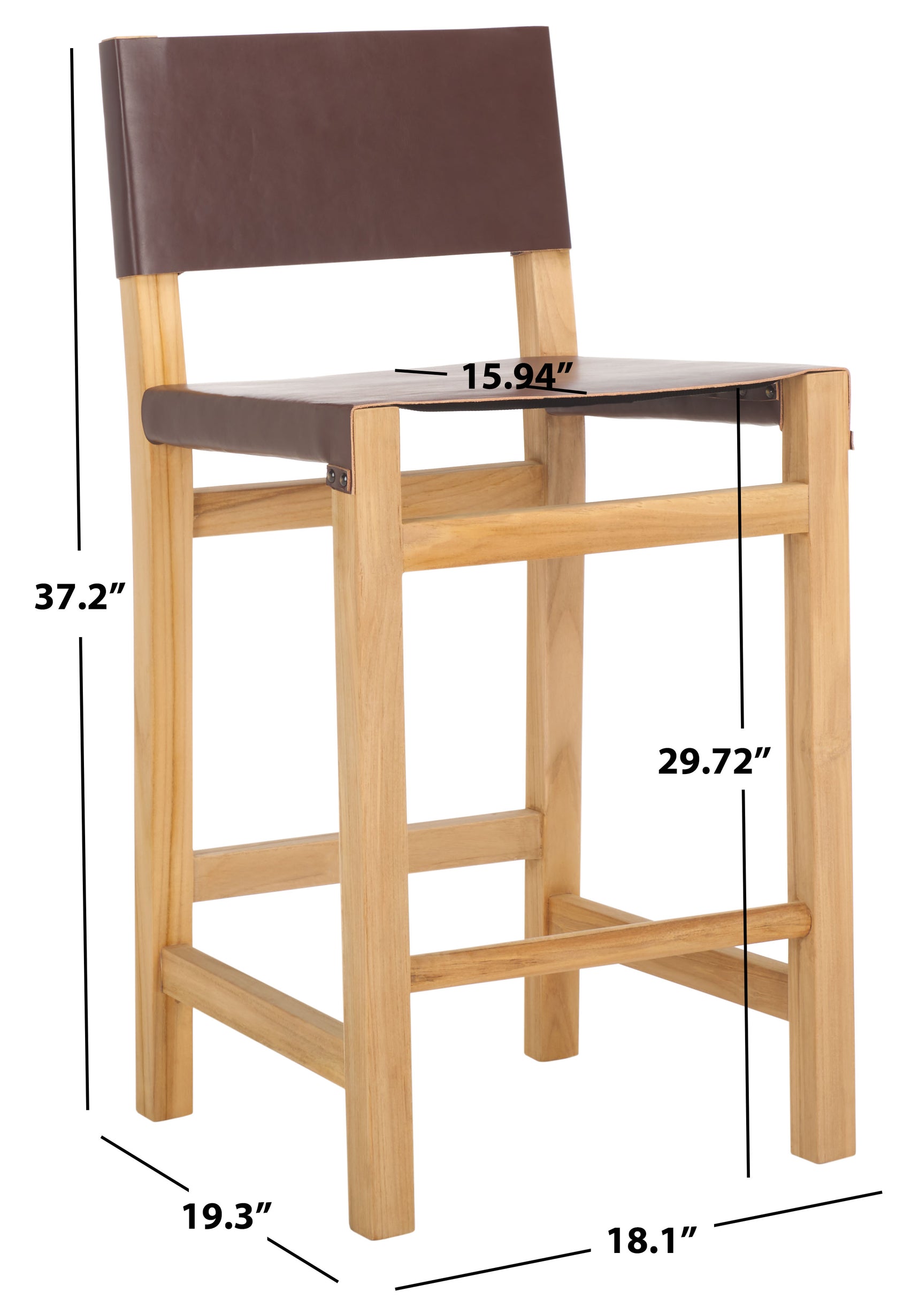 Safavieh Romee Counter Stool, BST1200 - Cognac / Natural