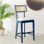 Safavieh Galway Cane Counter Stool, BST1504 - Navy / Natural