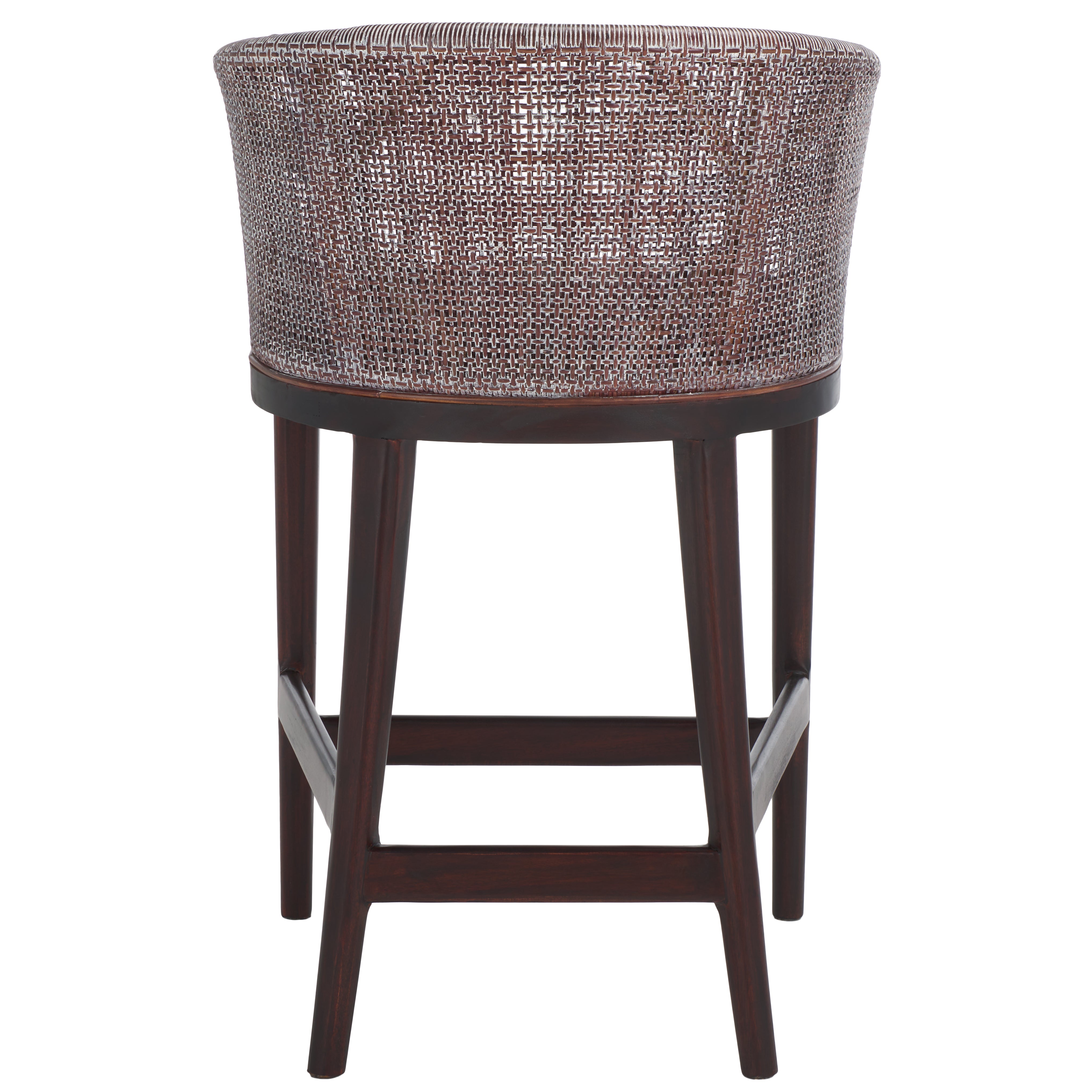 Safavieh Brando Counter Stool, BST4000 - Brown White Wash Weave / Brown / Dark Brown Cushion