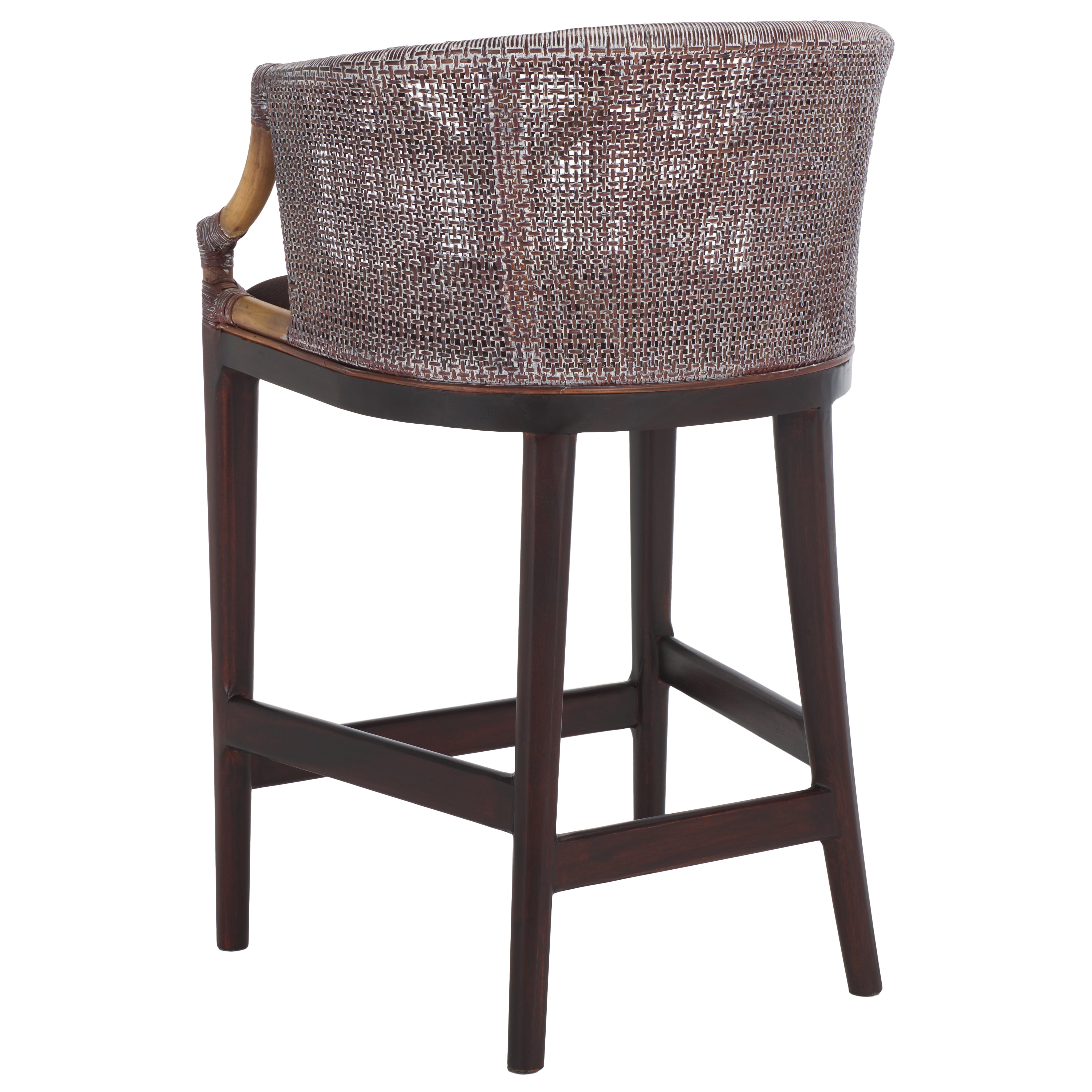 Safavieh Brando Counter Stool, BST4000 - Brown White Wash Weave / Brown / Dark Brown Cushion