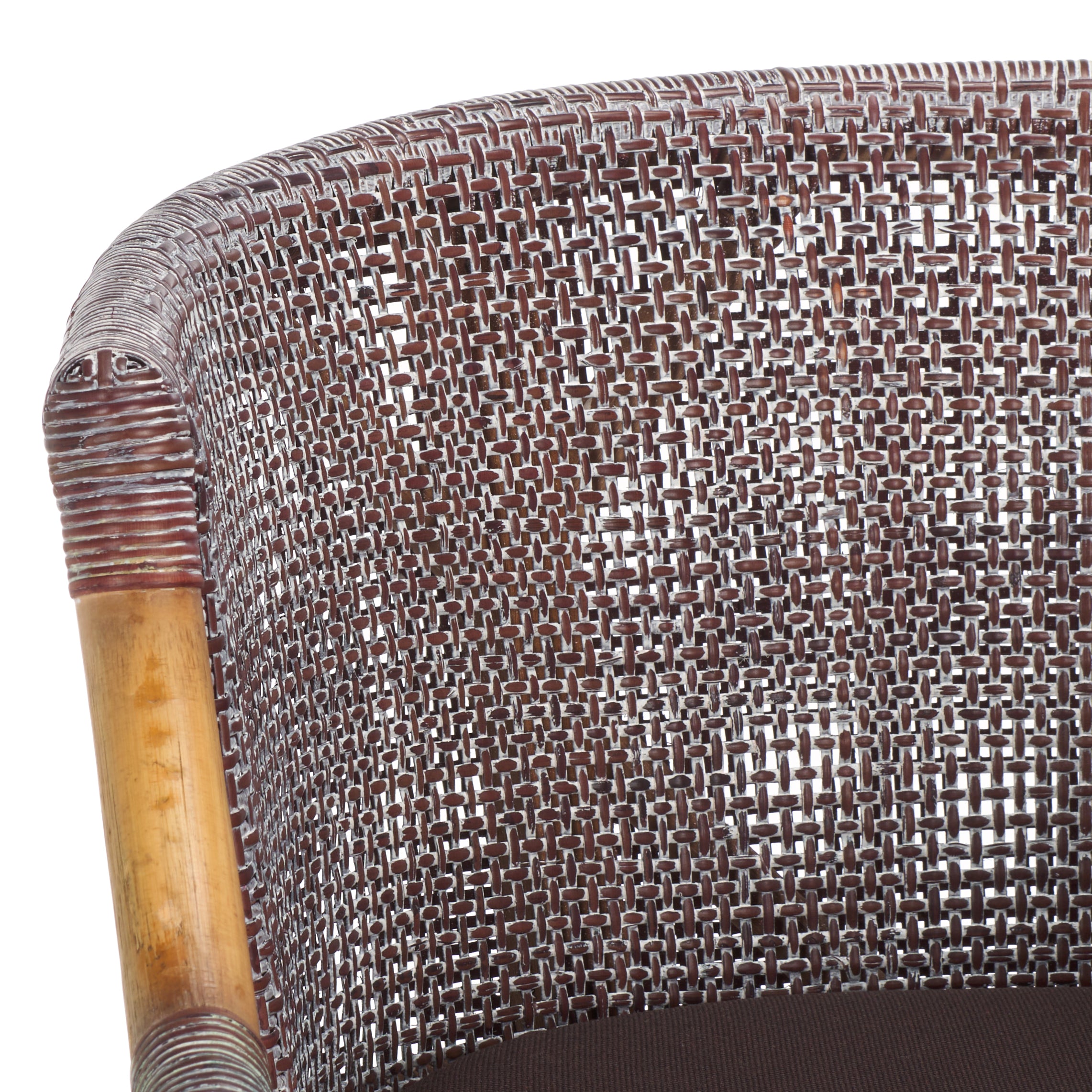 Safavieh Brando Counter Stool, BST4000 - Brown White Wash Weave / Brown / Dark Brown Cushion