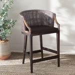 Safavieh Brando Counter Stool, BST4000 - Brown White Wash Weave / Brown / Dark Brown Cushion