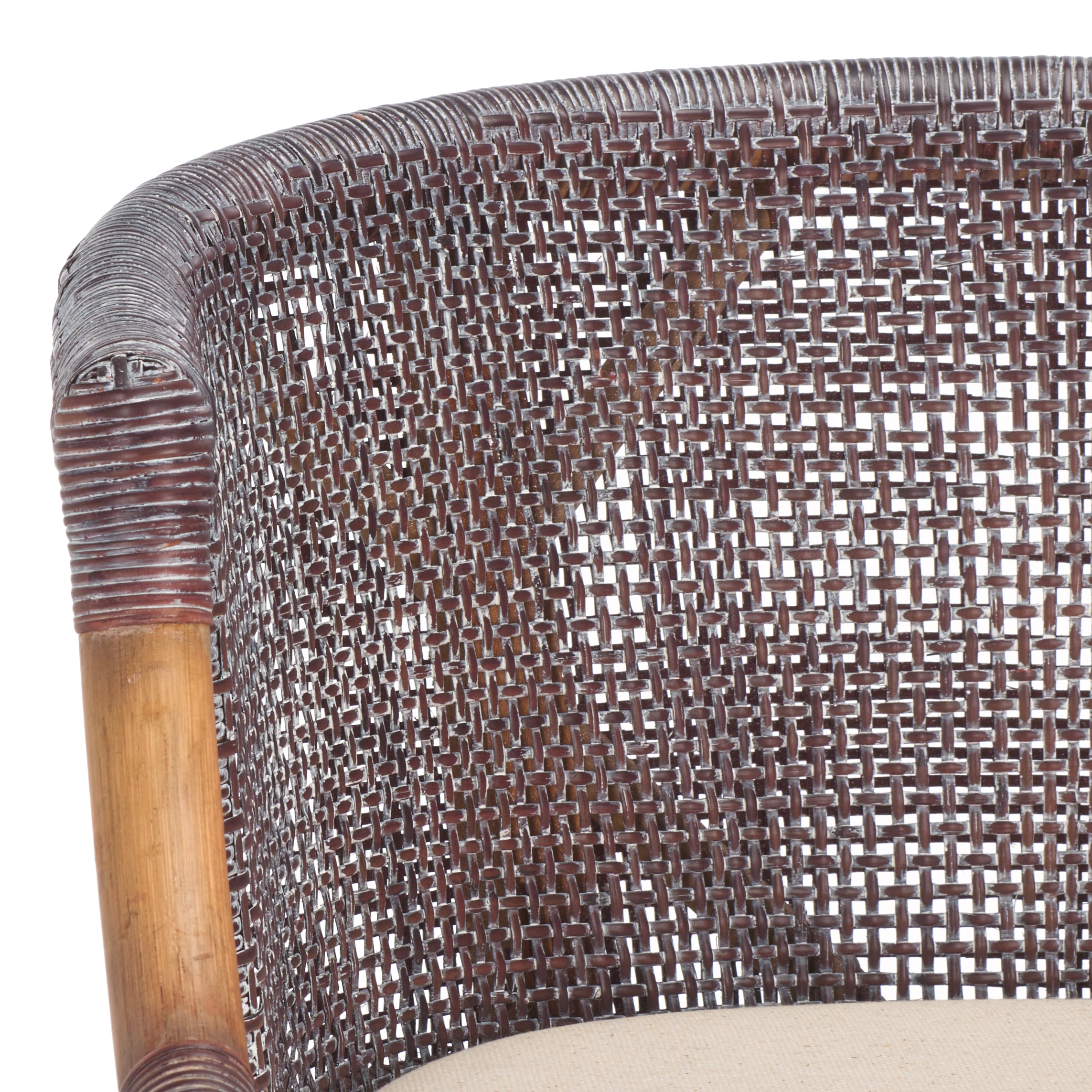 Safavieh Brando Counter Stool, BST4000 - Brown White Wash Weave / Brown / Holy White Cushion