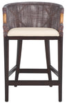 Safavieh Brando Counter Stool, BST4000 - Brown White Wash Weave / Brown / Holy White Cushion