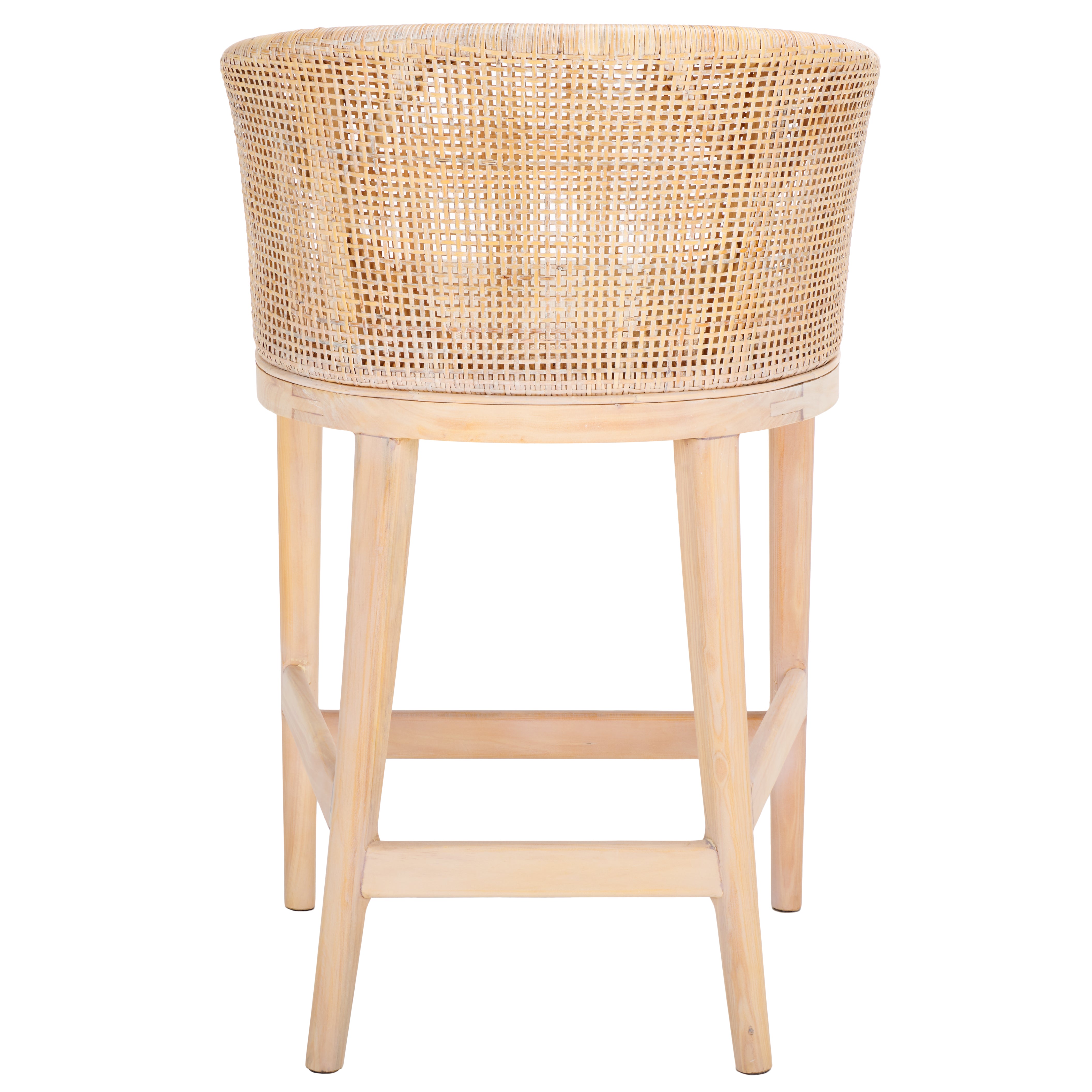 Safavieh Brando Counter Stool, BST4000 - Natural White Wash Weave / White Wash / Holy White Cushion