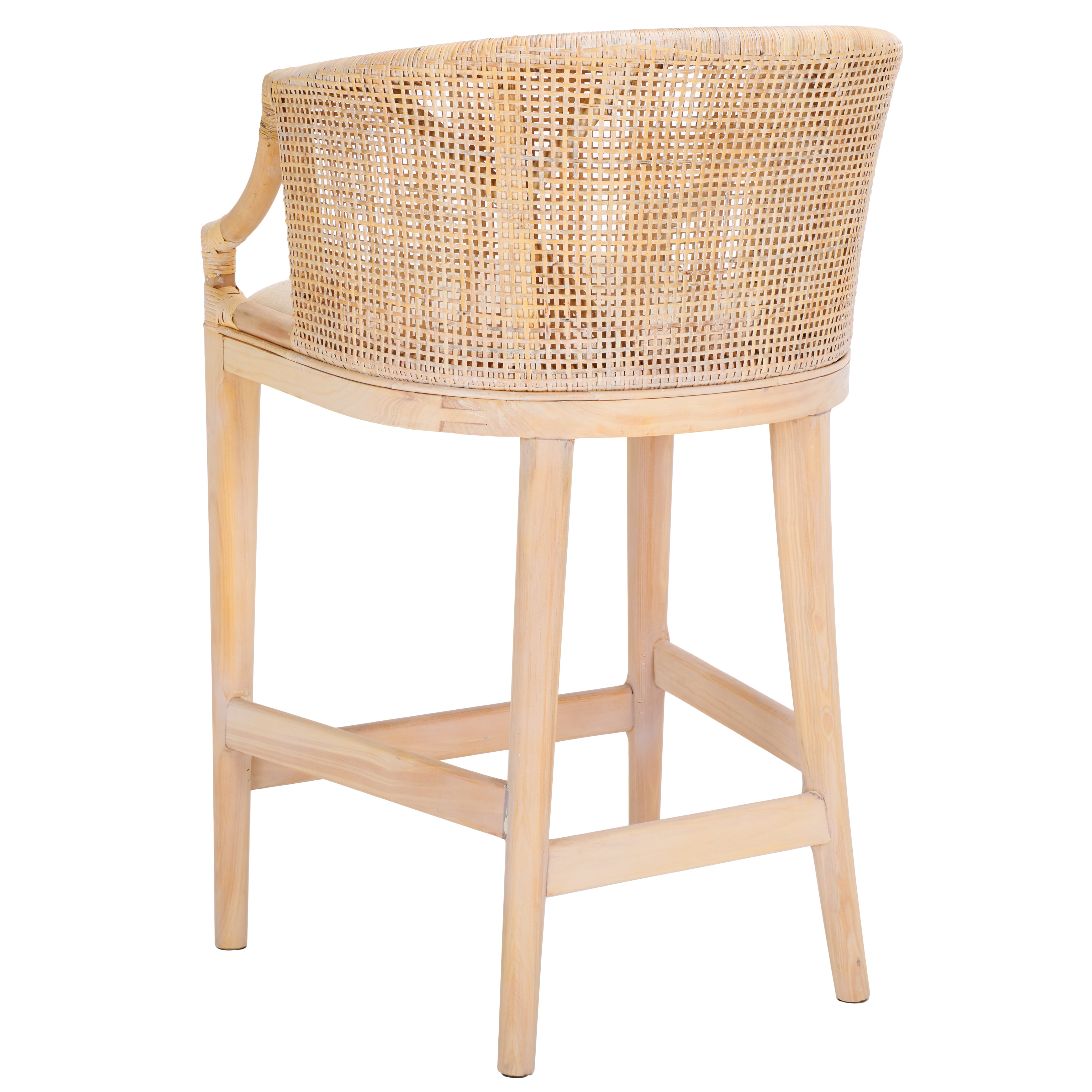 Safavieh Brando Counter Stool, BST4000 - Natural White Wash Weave / White Wash / Holy White Cushion