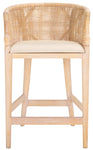 Safavieh Brando Counter Stool, BST4000 - Natural White Wash Weave / White Wash / Holy White Cushion