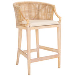 Safavieh Brando Counter Stool, BST4000 - Natural White Wash Weave / White Wash / Holy White Cushion