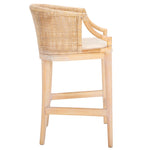 Safavieh Brando Counter Stool, BST4000 - Natural White Wash Weave / White Wash / Holy White Cushion