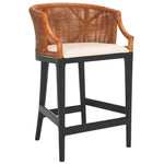 Safavieh Brando Counter Stool, BST4000 - Brown Weave / Black / Holy White Cushion