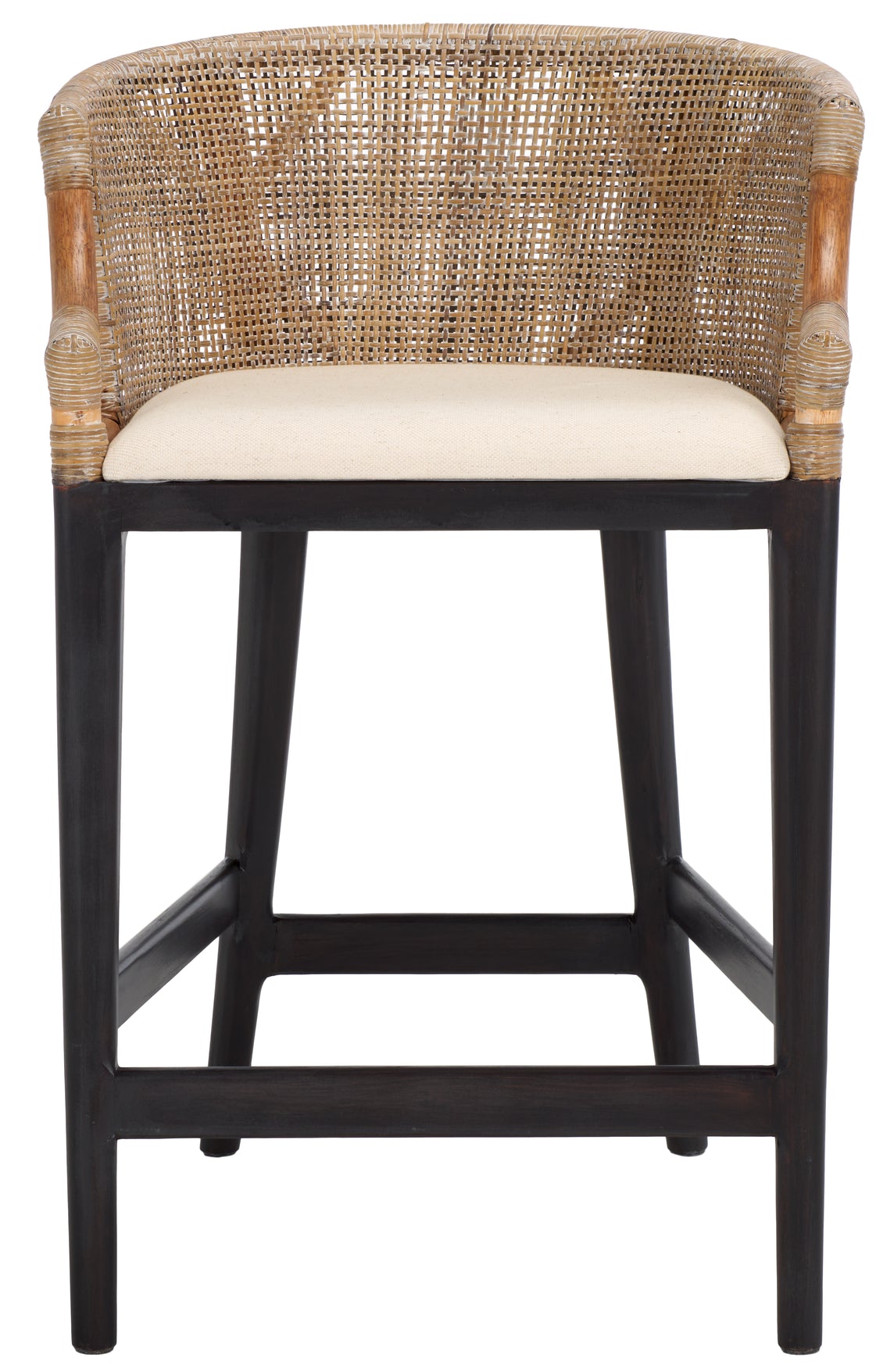 Safavieh Brando Counter Stool, BST4000 - Light Grey / Black / Holy White Cushion