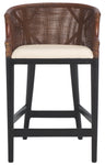 Safavieh Brando Counter Stool, BST4000 - Dark Brown / Black / White Cushion