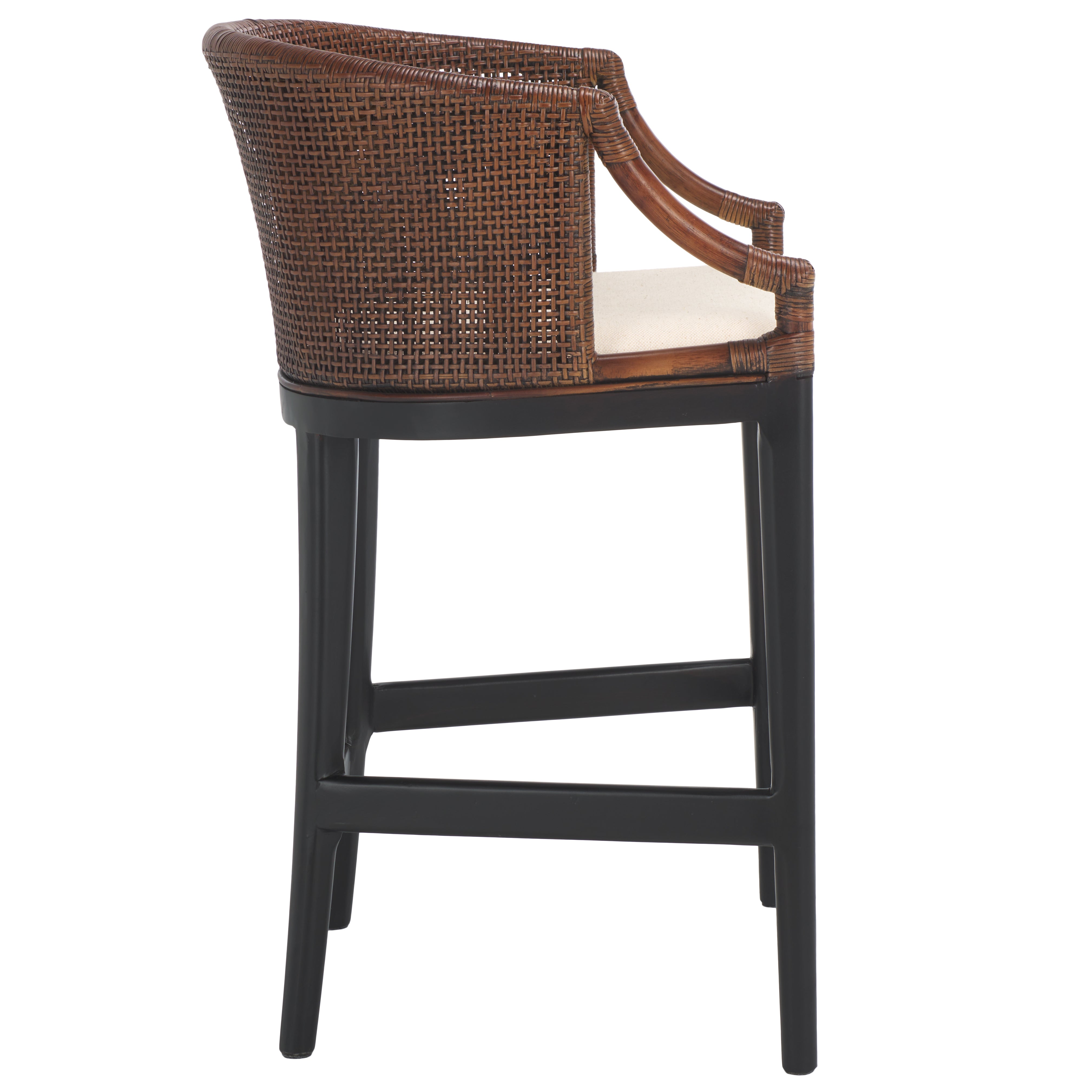 Safavieh Brando Counter Stool, BST4000 - Dark Brown / Black / White Cushion