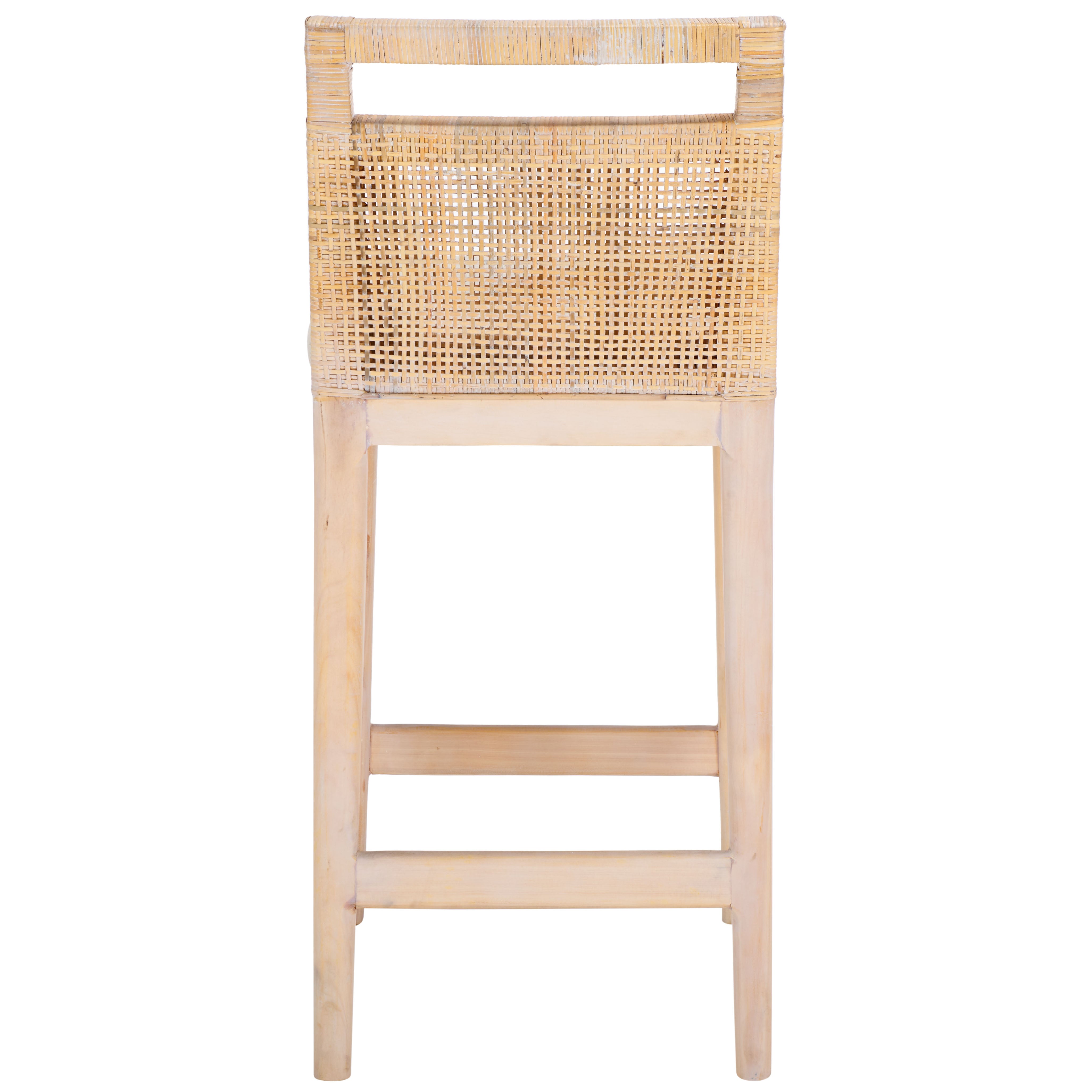 Safavieh Darin Counter Stool, BST4001 - Natural White Wash Weave / White Wash / Holy White Cushion