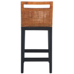 Safavieh Darin Counter Stool, BST4001 - Brown Weaving / Black / White Cushion