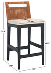 Safavieh Darin Counter Stool, BST4001 - Brown Weaving / Black / White Cushion