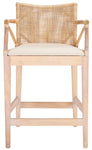 Safavieh Gianni Counter Stool, BST4002 - Natural White Wash/ White Cushion