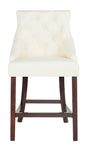 Safavieh Eleni Tufted Wing Back Counter Stool , BST6305 - White / Espresso (Set of 2)