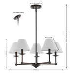 Safavieh Rowley 5Lt 27.5" Chandelier, CHA4039 - Oil-Rubbed Bronze