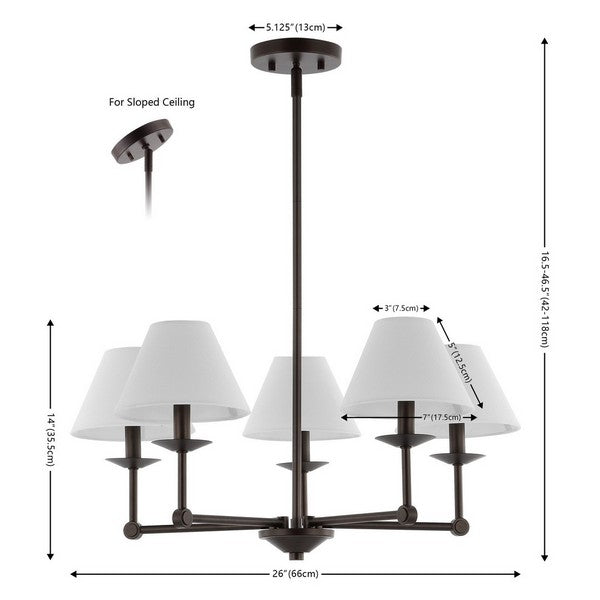 Safavieh Rowley 5Lt 27.5" Chandelier, CHA4039 - Oil-Rubbed Bronze