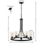 Safavieh Emersyn 5Lt 25 Inch Chandelier, CHA4043 - Black 