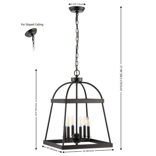 Safavieh Gracyn 6Lt Chandelier, CHA4044 - Black