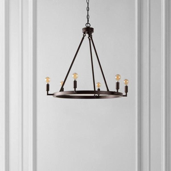 Safavieh Nevada 6Lt 26 Inch Chandelier, CHA4054 - Oil Rub Bronze