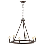 Safavieh Nevada 6Lt 26 Inch Chandelier, CHA4054 - Oil Rub Bronze