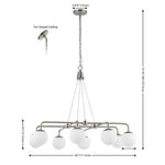 Safavieh Denneau 8Lt 36" Chandelier, CHA4058 - Brushed Nickle 