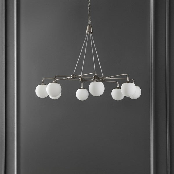 Safavieh Denneau 8Lt 36" Chandelier, CHA4058 - Brushed Nickle 