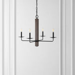 Safavieh Oakly 4Lt 24 Inch Chandelier, CHA4059 - Black / Walnut