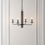 Safavieh Oakly 4Lt 24 Inch Chandelier, CHA4059 - Black / Walnut