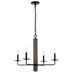 Safavieh Oakly 4Lt 24 Inch Chandelier, CHA4059 - Black / Walnut