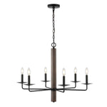 Safavieh Penbrook 6Lt 32" Chandelier, CHA4060 - Black / Walnut